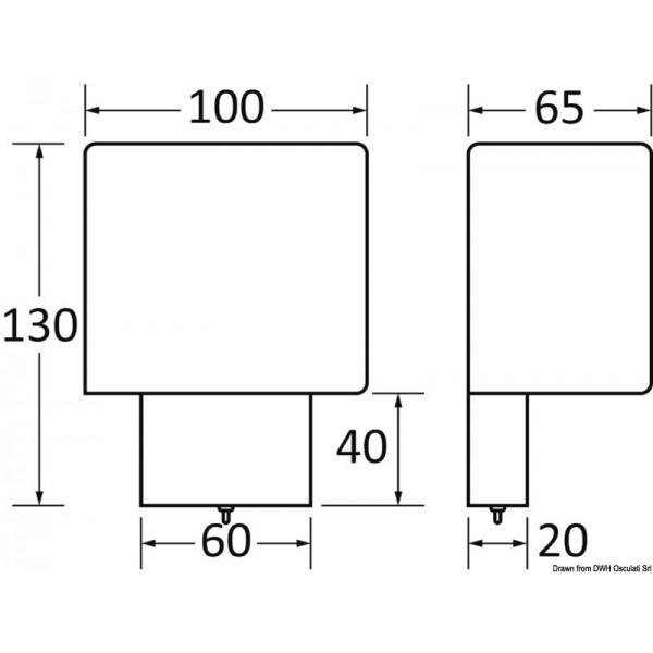 Foco vertical de latón cromado con interruptor - N°2 - comptoirnautique.com 