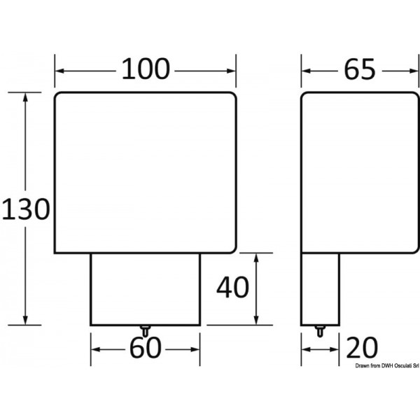 Foco vertical de latón cromado con interruptor - N°2 - comptoirnautique.com