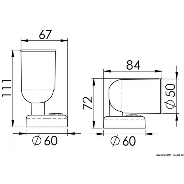 Black ABS articulated LED spotlight - N°2 - comptoirnautique.com 