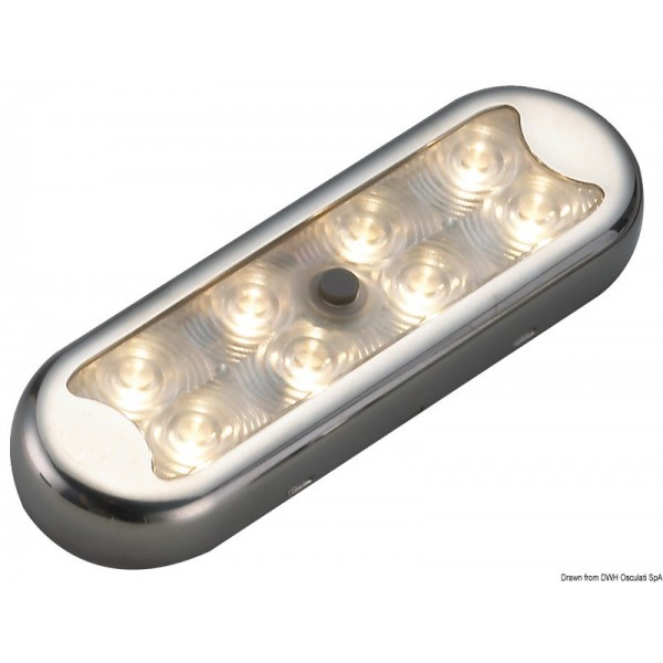 Plafonnier compacte Bimini 8 LED HD Fond plat sans interrupteur - N°1 - comptoirnautique.com 