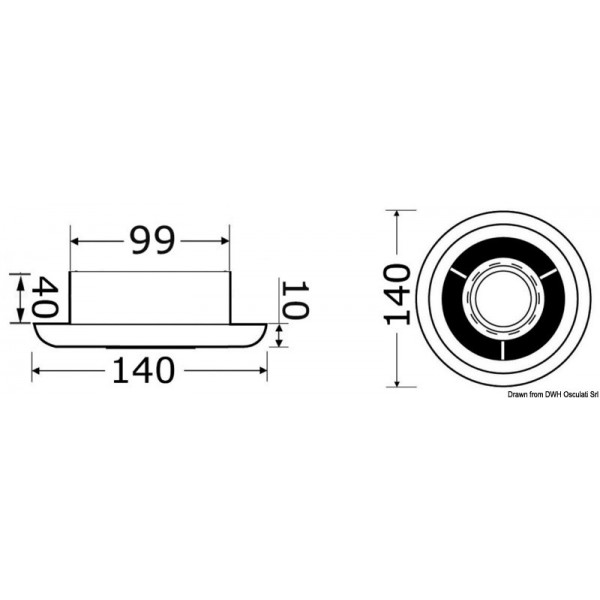 Foco LED empotrado con aspiración de 12 V - N°4 - comptoirnautique.com