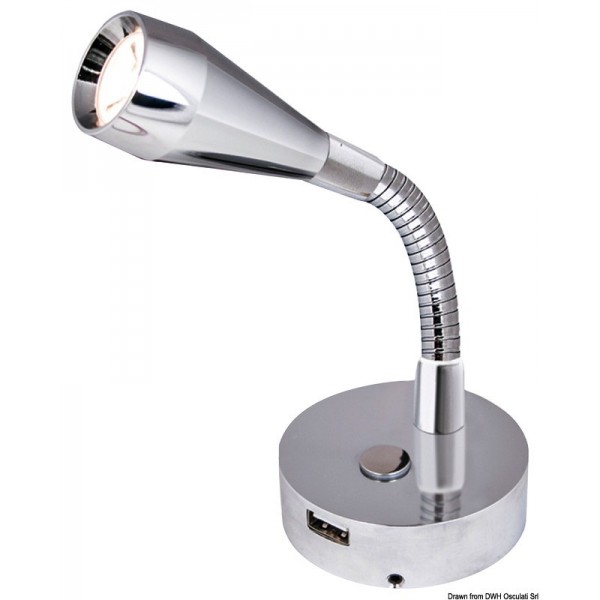 Articulated LED spotlight BATSYSTEM Leia polished 12V 3W - N°1 - comptoirnautique.com