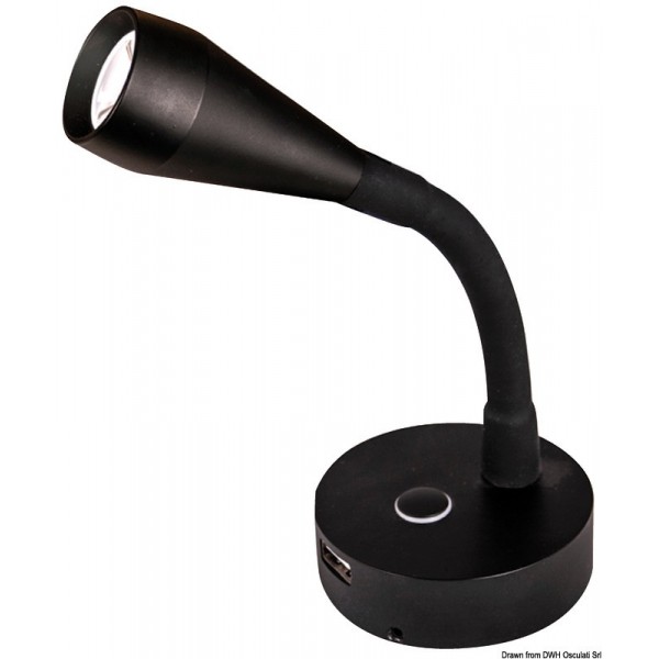 BATSYSTEM Leia articulated LED spotlight black 12V 3W - N°1 - comptoirnautique.com