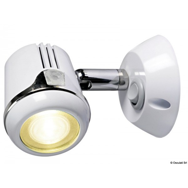 Faretto snodabile bianco HI-POWER LED 12/24 V  - N°1 - comptoirnautique.com