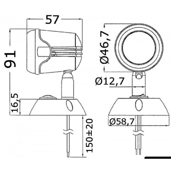 Faretto snodabile bianco HI-POWER LED 12/24 V  - N°2 - comptoirnautique.com