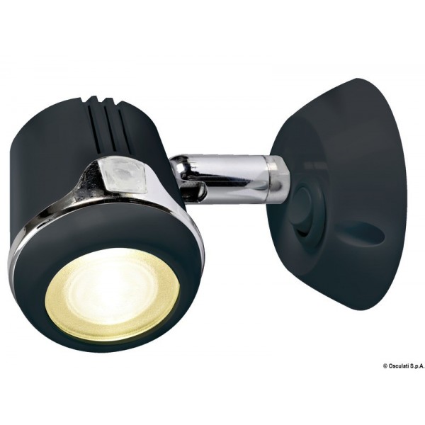 HI-POWER LED 12/24 V black articulated spotlight - N°1 - comptoirnautique.com