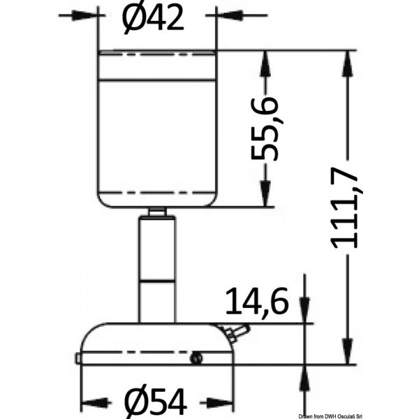 Foco articulado de acero inoxidable pulido 1 x 3 W HD - N°2 - comptoirnautique.com