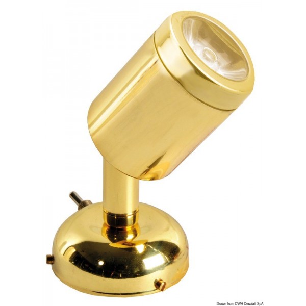 Foco articulado de latón pulido 1 x 3 W HD - N°1 - comptoirnautique.com