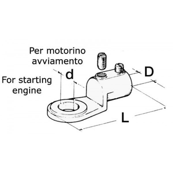 Paquete de 6 terminales para cable de 25 mm² - N°2 - comptoirnautique.com