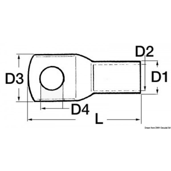 Power terminal x 70 mm² cable, large hole - N°2 - comptoirnautique.com