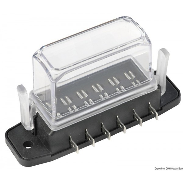 Scatola p. 6 fusibili con spina stagna, coperchio superiore - N°1 - comptoirnautique.com