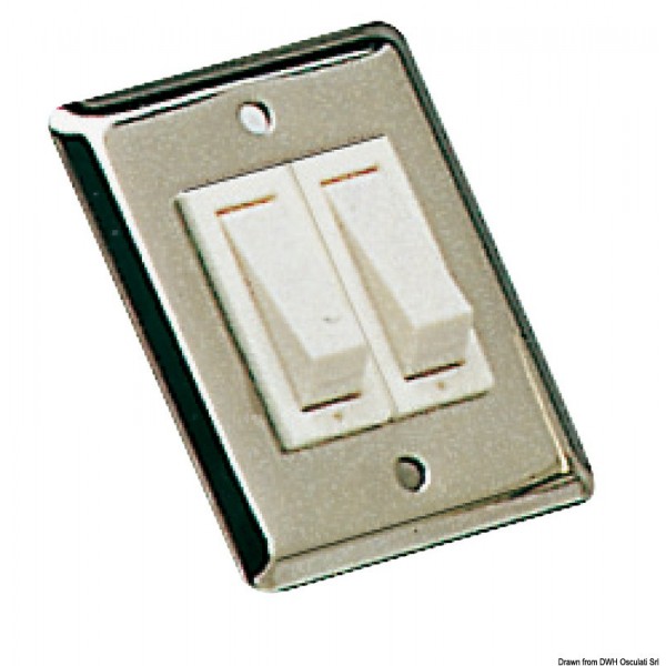 Interruptor duplo em aço inoxidável polido - N°1 - comptoirnautique.com 