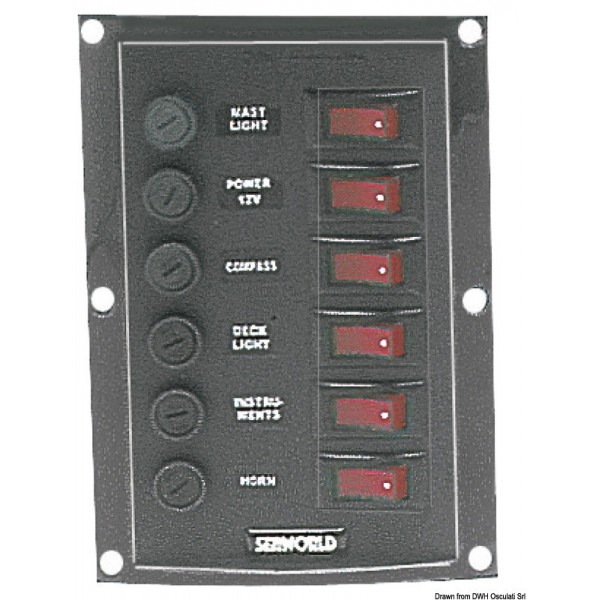 Quadro verticale con 6 interruttori - N°1 - comptoirnautique.com