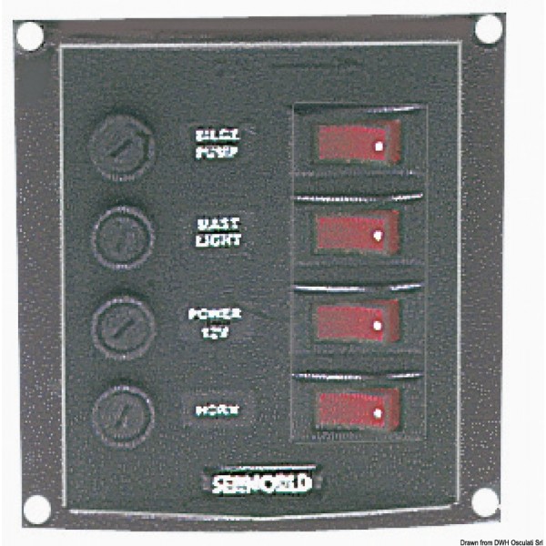 Quadro verticale con 4 interruttori - N°1 - comptoirnautique.com