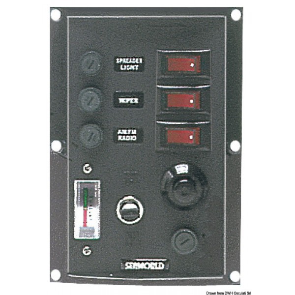 Quadro elettrico verticale con 3 interruttori a binario - N°1 - comptoirnautique.com
