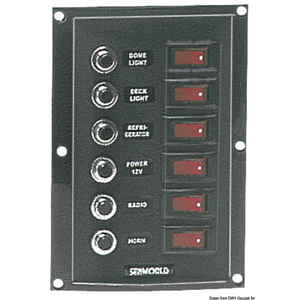 Quadro elettrico verticale 6 interruttori 6 fusibili - N°1 - comptoirnautique.com
