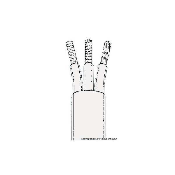 Cabo elétrico de três condutores cinzento claro de 1,5 mm² - N°1 - comptoirnautique.com