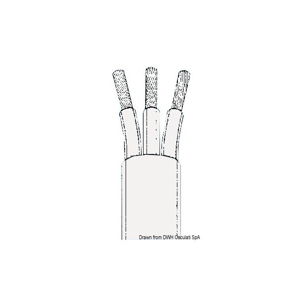 Cavo elettrico tripolare grigio chiaro da 4 mm² - N°1 - comptoirnautique.com