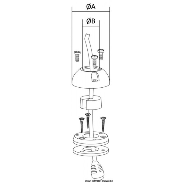 Prensaestopas vertical de plástico negro Ø 9/14 mm - N°2 - comptoirnautique.com