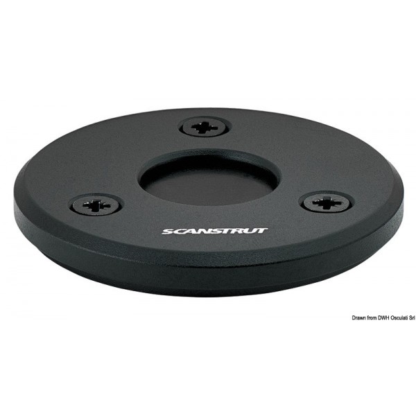 Press-Profilo basso Ø 2/8mm passacavo in alluminio nero  - N°1 - comptoirnautique.com