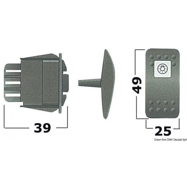 Schalter (ON)-OFF-(ON) 2 weiße Glühbirnen 12V - N°3 - comptoirnautique.com