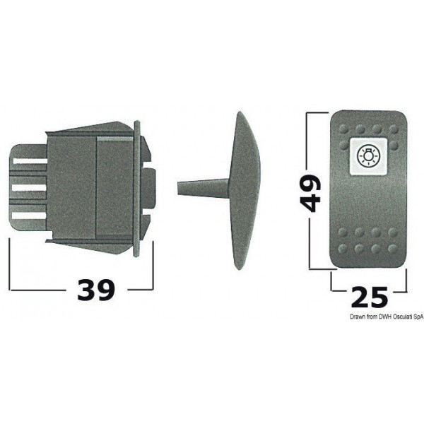 Interruptor (ON)-OFF-(ON) 2 LED de 12 V - N°2 - comptoirnautique.com 