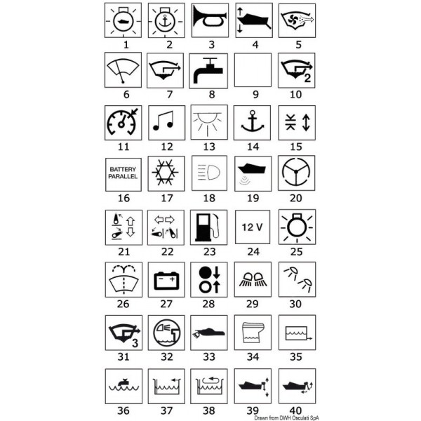 Toggle light symbols Navigation lights C - N°1 - comptoirnautique.com