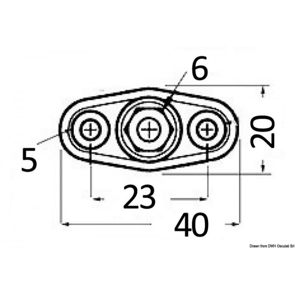 Mini conector de toma de 40 x 20 mm - N°2 - comptoirnautique.com