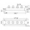 Barrette support Bus-Bar 4 x 10 mm  - N°2 - comptoirnautique.com