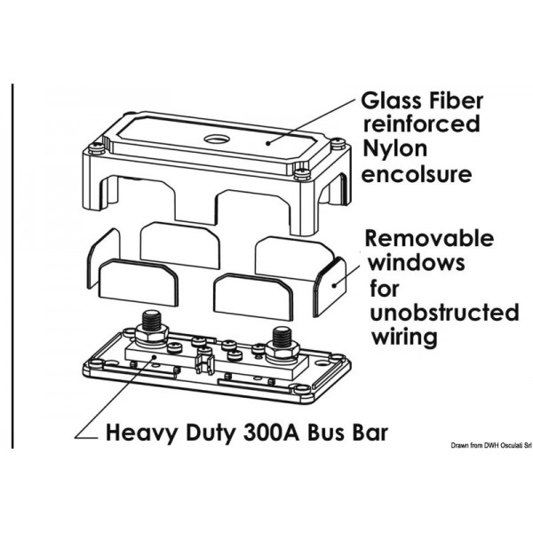 Boitier connections Bus-Bar Heavy Duty 2 x 10 mm  - N°1 - comptoirnautique.com