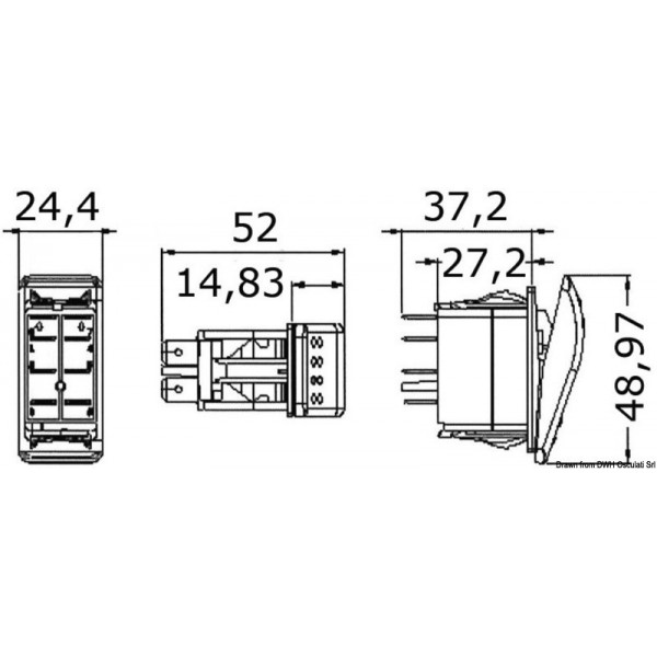 Interruptor basculante estanque Marina TOP ON-OFF, liso - N°2 - comptoirnautique.com