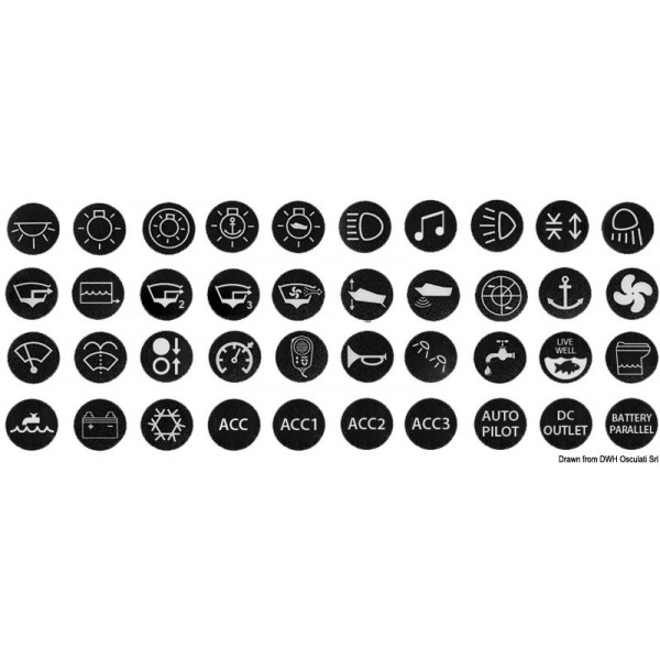 Set of 40 vandal-proof switch stickers - N°1 - comptoirnautique.com