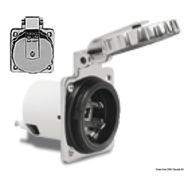Marinco stainless steel 16 A socket outlet - N°1 - comptoirnautique.com 