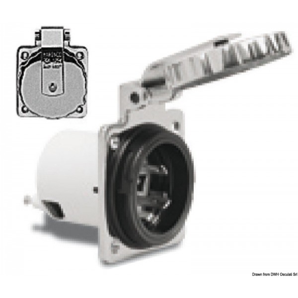 Presa Marinco acciaio inox 16 A  - N°1 - comptoirnautique.com