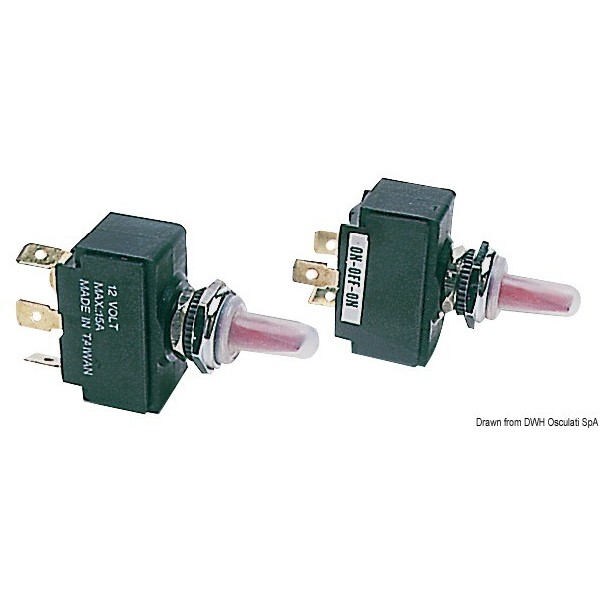 Interruttore a leva illuminato ON-OFF-ON  - N°1 - comptoirnautique.com
