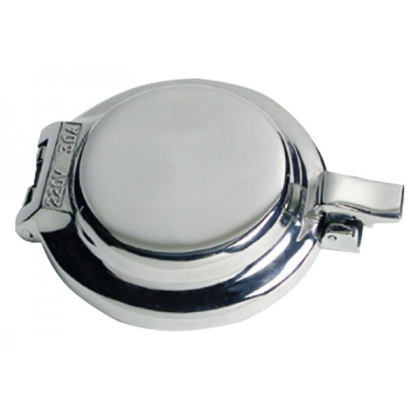 Round stainless steel socket 30 A 220 V - N°1 - comptoirnautique.com 