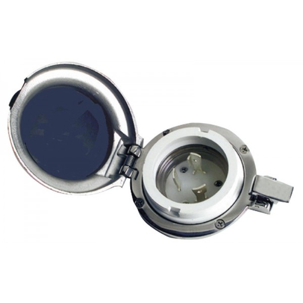 Prise inox ronde 30 A 220 V  - N°2 - comptoirnautique.com