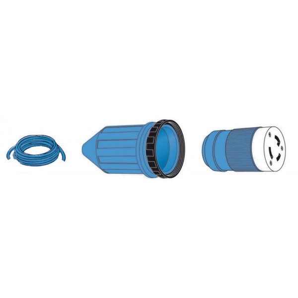 Cable de enchufe premontado con tapón azul 15 m 50 A - N°4 - comptoirnautique.com