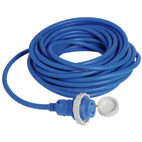 Cable de enchufe premontado con tapón azul 10 m 24 A 3x4 - N°3 - comptoirnautique.com