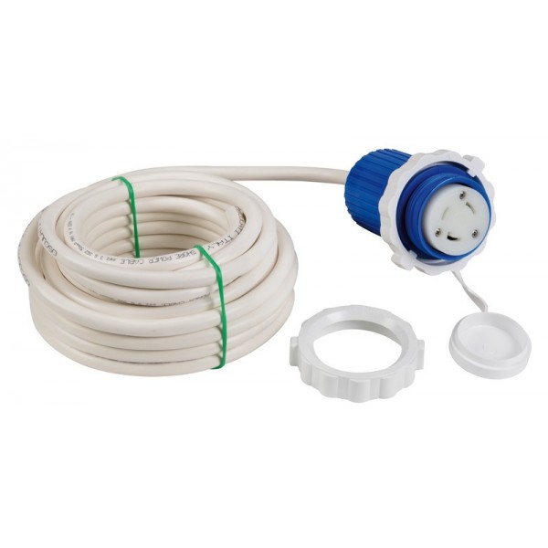 10 m 16 A cable blanco con tapón premontado - N°2 - comptoirnautique.com 