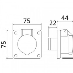 Panel-mounting socket/screw...
