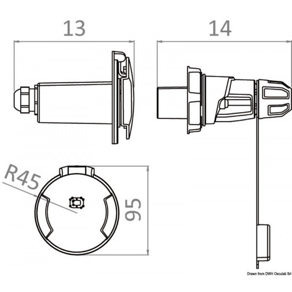 Toma 3P Cruiser 16 A 230 V - N°5 - comptoirnautique.com