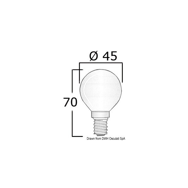 Ampoule E 14 24 V 40 W  - N°1 - comptoirnautique.com