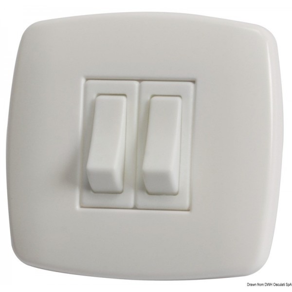 Interruttore contemporaneo N. 2, bianco - N°1 - comptoirnautique.com