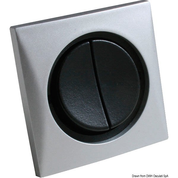 10 A nichel satinato/nero doppio interruttore - N°1 - comptoirnautique.com