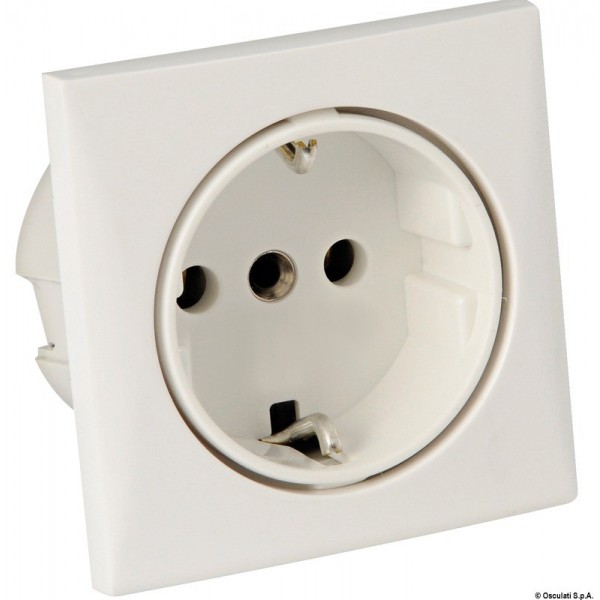 Prise AC 220V type Schuko blanche  - N°1 - comptoirnautique.com