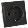 AC 220V Schuko socket, black satin finish