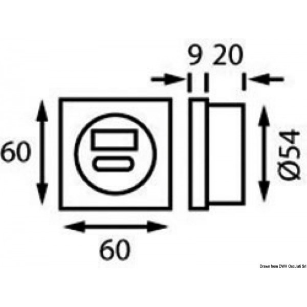 Chrome-plated 5 V USB socket - N°2 - comptoirnautique.com