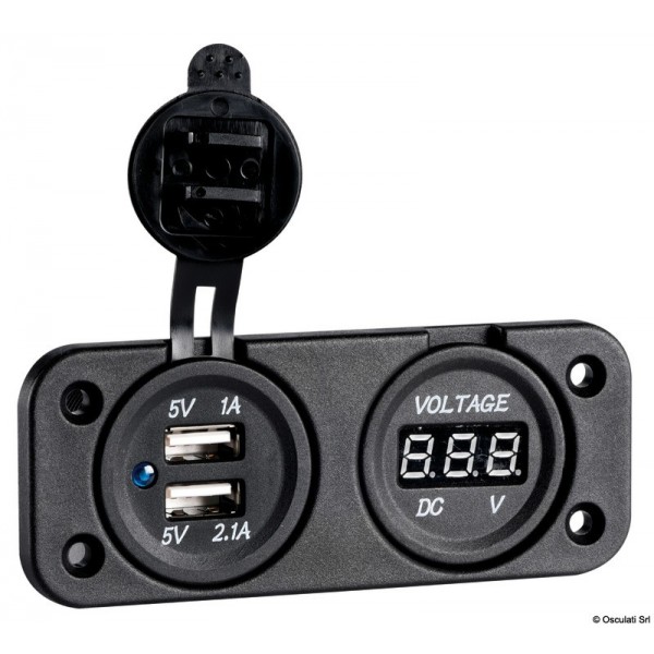Voltmetro digitale e doppia presa USB da 4,8 A - N°1 - comptoirnautique.com