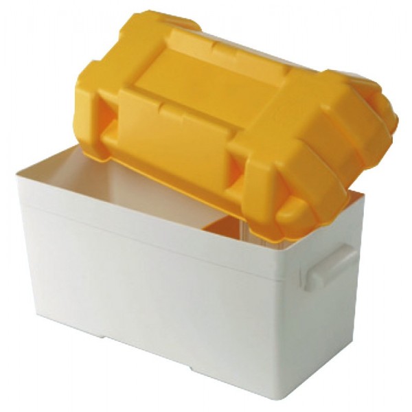 Boîte à batterie en moplen blanc/jaune 120 A  - N°2 - comptoirnautique.com 
